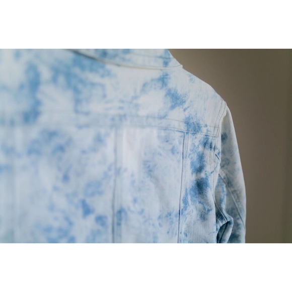Jou Jou Jean Jacket Women's Stretch Tie Dye Denim Coat Juniors Trucker Jacket M - Picture 6 of 9